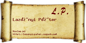 Lazányi Péter névjegykártya
