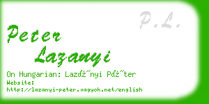 peter lazanyi business card